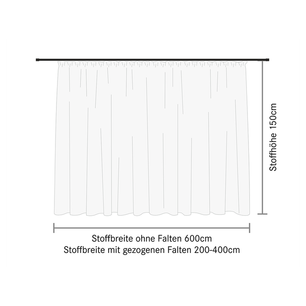 Gardine Alina - Webstoff - Weiß - 600 x 150 cm