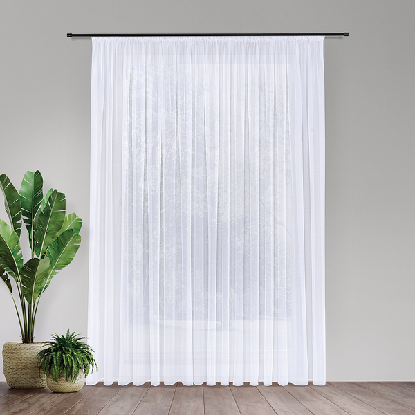 Gardine Alina - Webstoff - Weiß - 300 x 245 cm