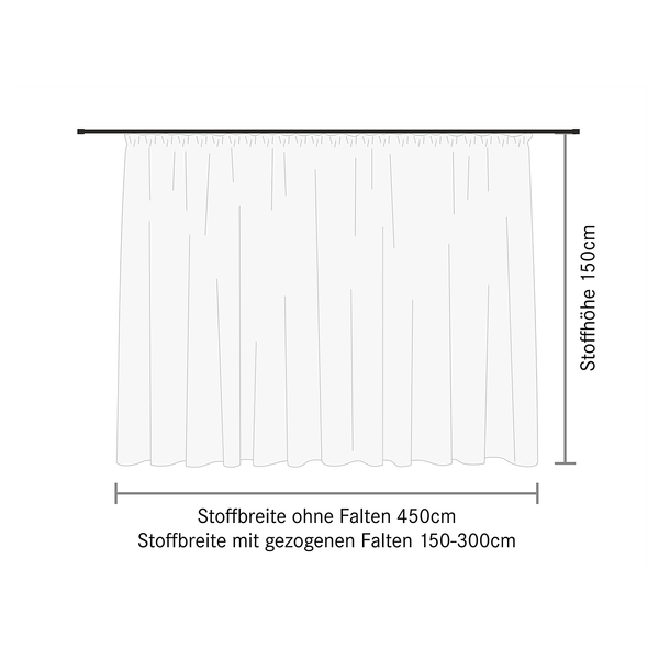 Gardine Laura II - Webstoff - Weiß - 450 x 150 cm
