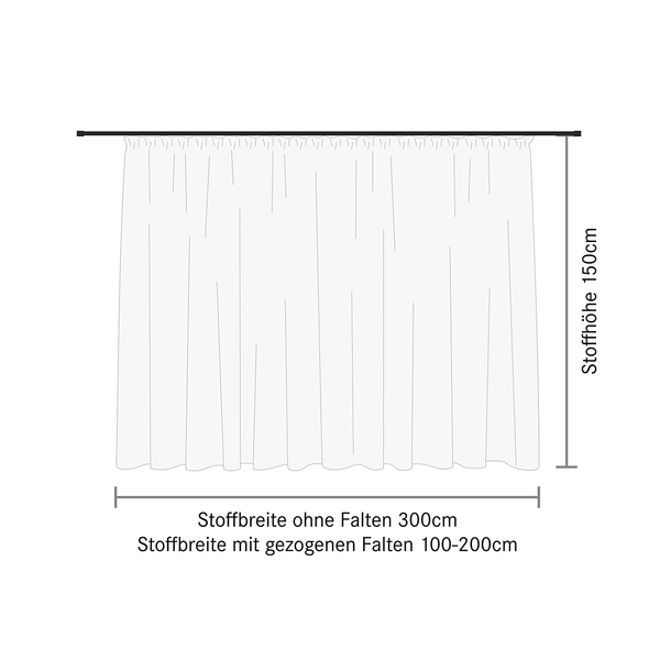 Gardine Laura II - Webstoff - Weiß - 300 x 150 cm