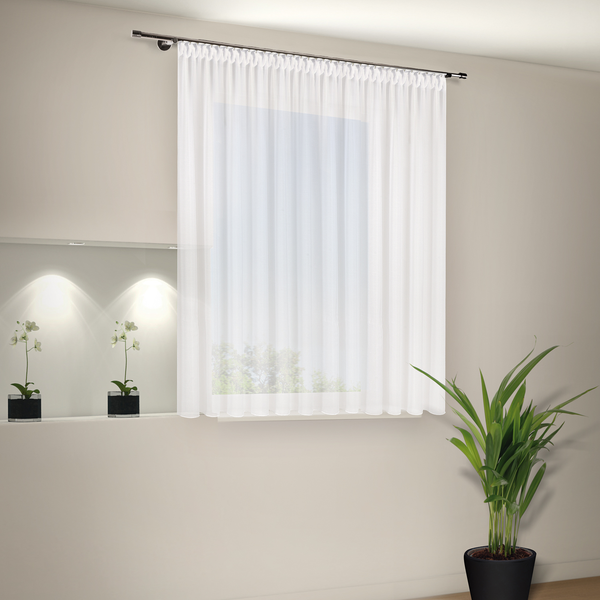 Gardine Marina - Webstoff - Weiß - 600 x 175 cm