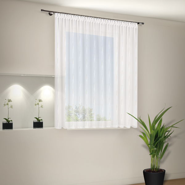 Gardine Vera - Webstoff - Weiß - 600 x 1 cm