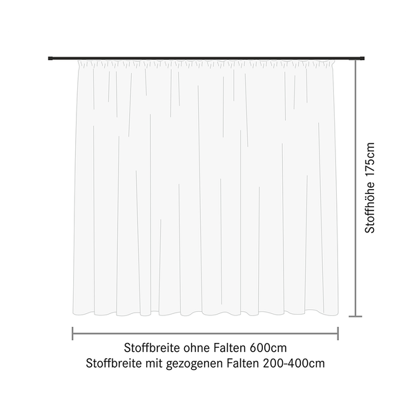 Gardine Laura II - Webstoff - Weiß - 600 x 175 cm