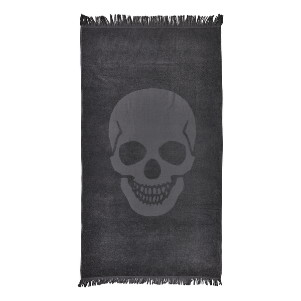 Hamamtuch Capri Skull - Baumwollstoff - Anthrazit