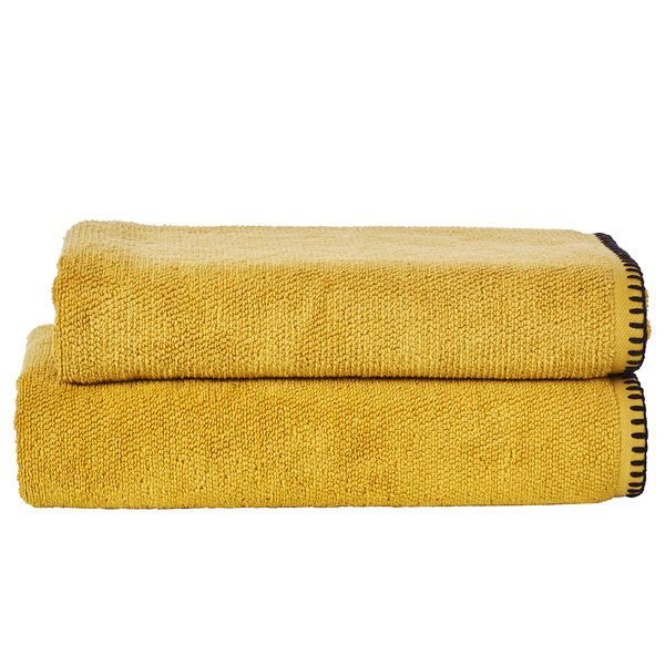 Duschtuch-Set Deluxe Prime (4-teilig) - Baumwollstoff - Goldgelb