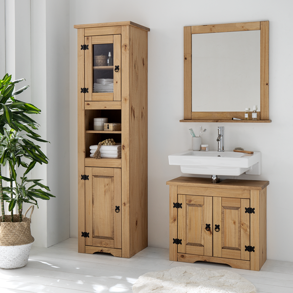 Waschbeckenunterschrank Finca Rustica - Kiefer massiv - Kiefer Natur