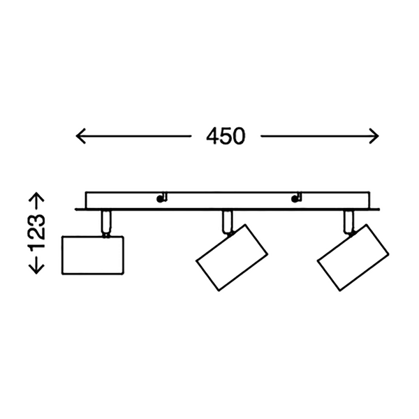 Deckenleuchte  Run - Eisen - 3-flammig