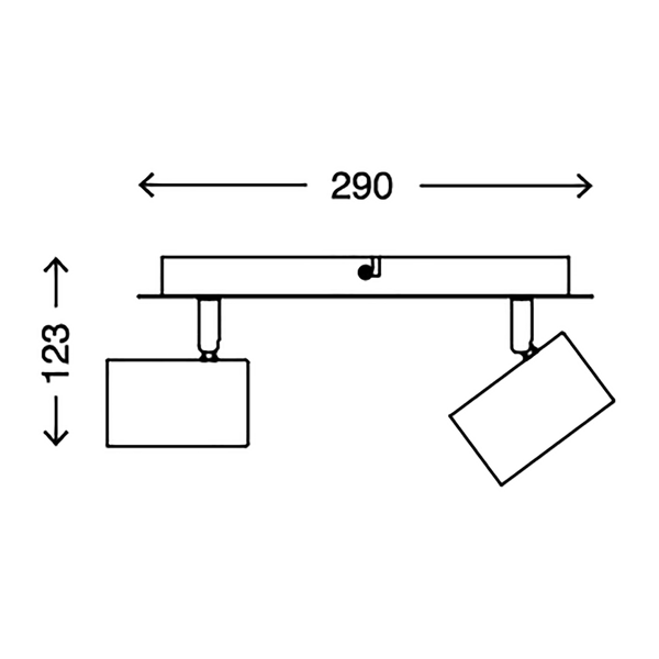 Deckenleuchte  Run - Eisen - 2-flammig