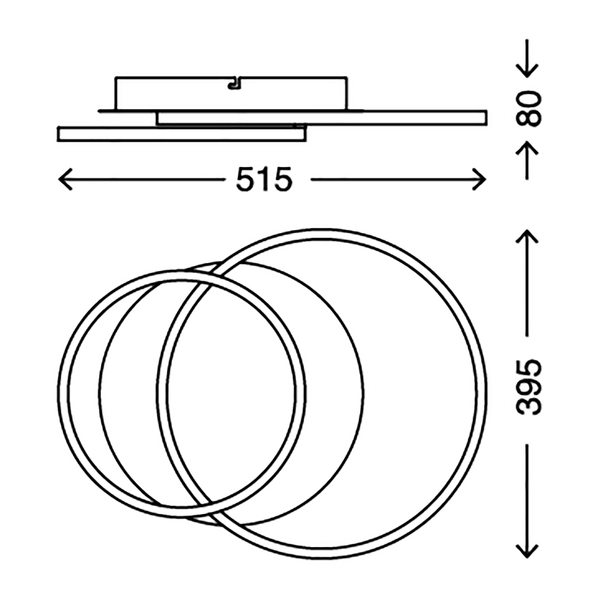 LED-Deckenleuchte  Frame - Kunststoff / Aluminium - 1-flammig