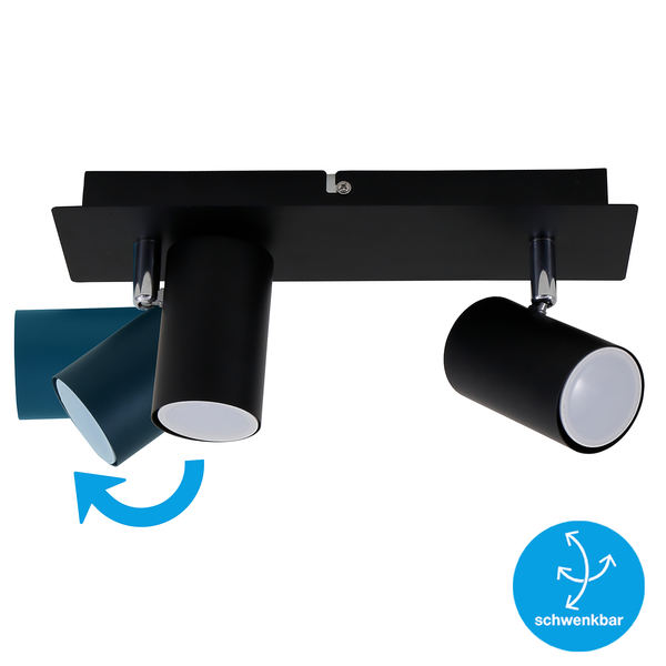 Deckenleuchte  Run - Eisen - 2-flammig