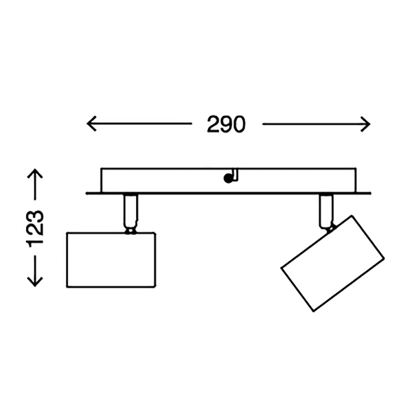 Deckenleuchte  Run - Eisen - 2-flammig