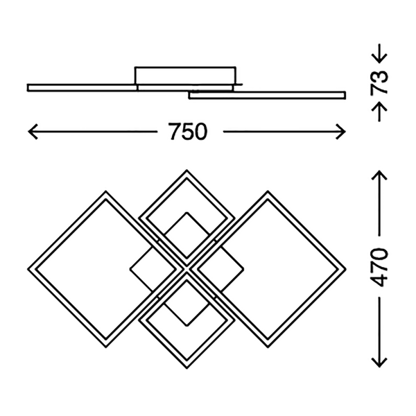 LED-Deckenleuchte  Frame - Kunststoff / Eisen - 1-flammig