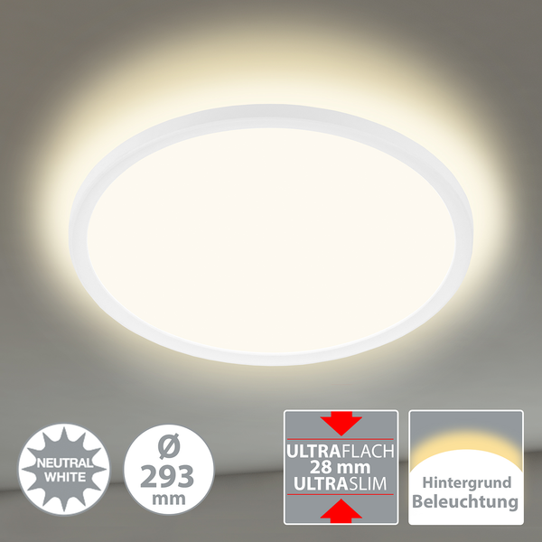 LED-Deckenleuchte  Slim - Fiberglas - 1-flammig