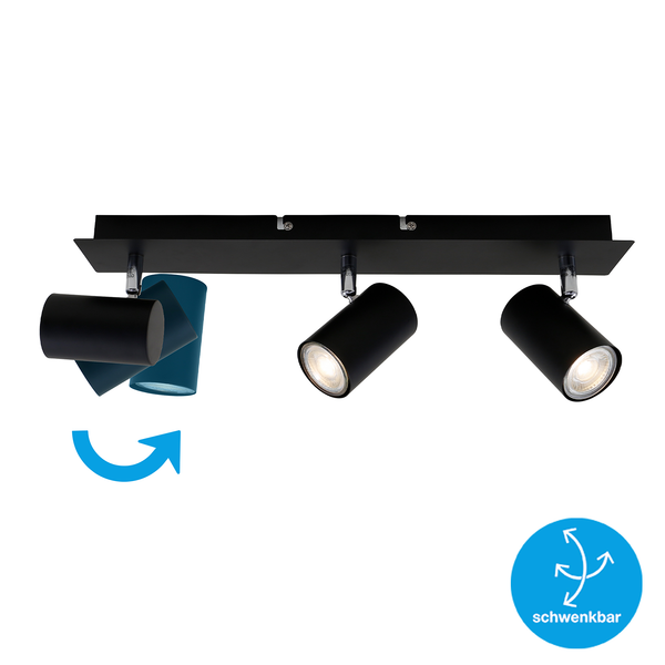 Deckenleuchte  Run - Eisen - 3-flammig