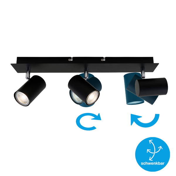 Deckenleuchte  Run - Eisen - 3-flammig