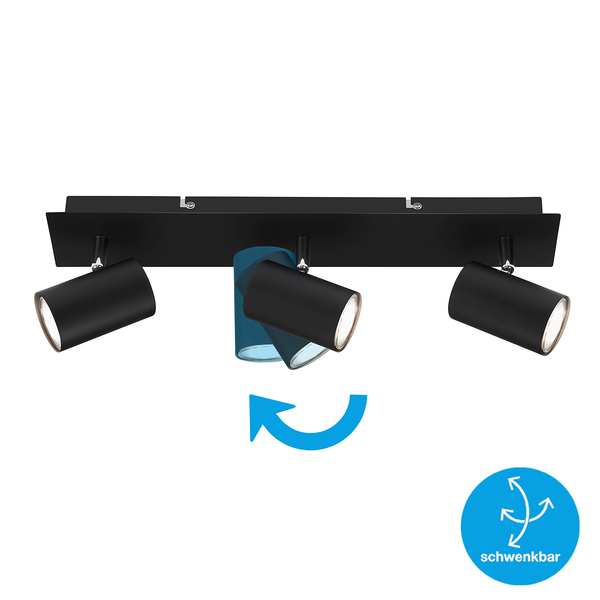 Deckenleuchte  Run - Eisen - 3-flammig