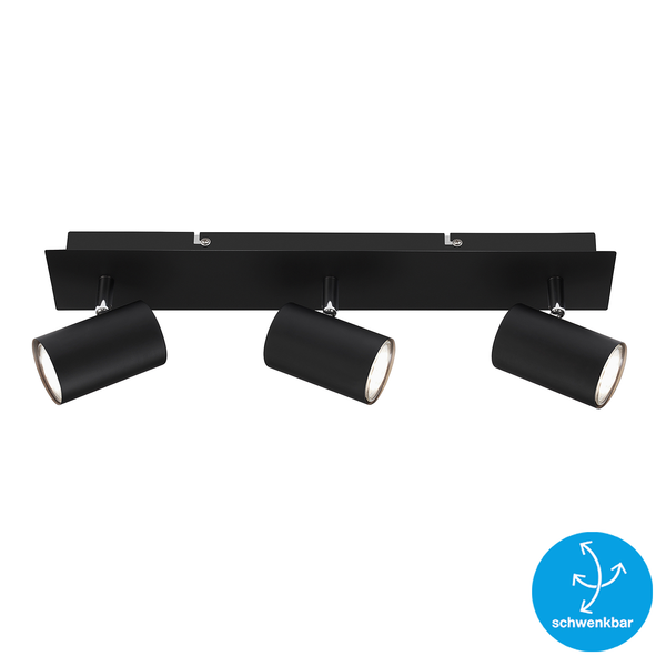 Deckenleuchte  Run - Eisen - 3-flammig