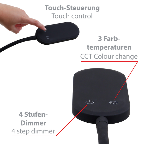 LED-Stehleuchte  Office Step - Stahl - 1-flammig