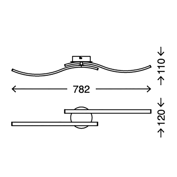 LED-Deckenleuchte  Go - Kunststoff / Eisen - 2-flammig