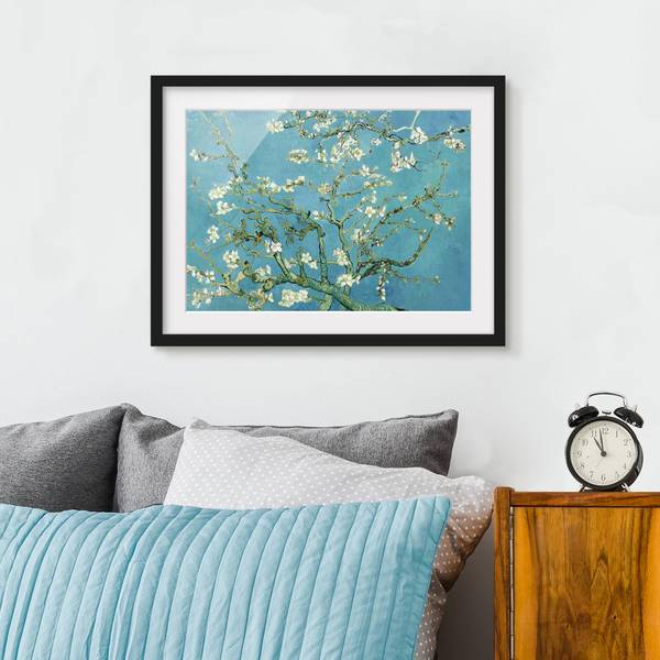 Bild Mandelblüte V - Kiefer teilmassiv - Schwarz - 100 x 70 cm