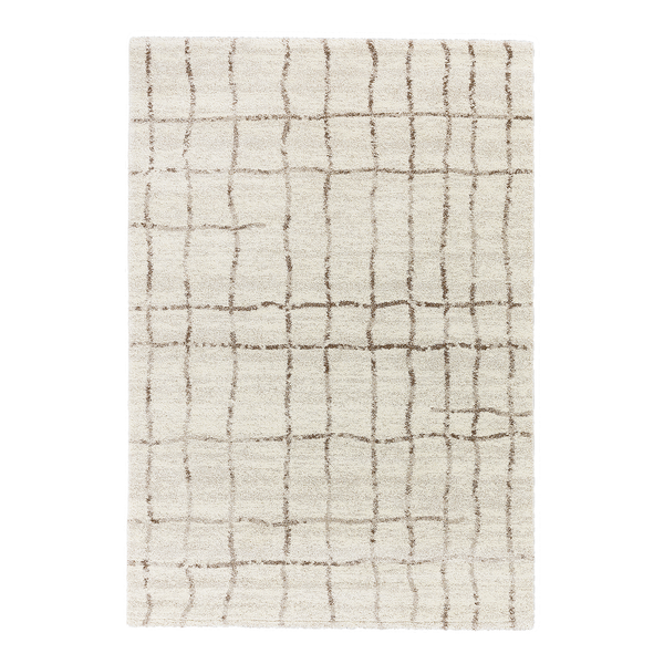 Hochflorteppich Savona II - Webstoff - Creme / Taupe - 80 x 150 cm