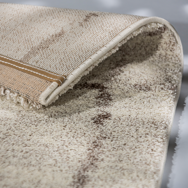 Hochflorteppich Savona II - Webstoff - Creme / Taupe - 80 x 150 cm