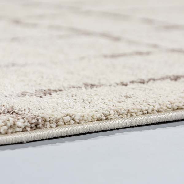 Hochflorteppich Savona II - Webstoff - Creme / Taupe - 80 x 150 cm