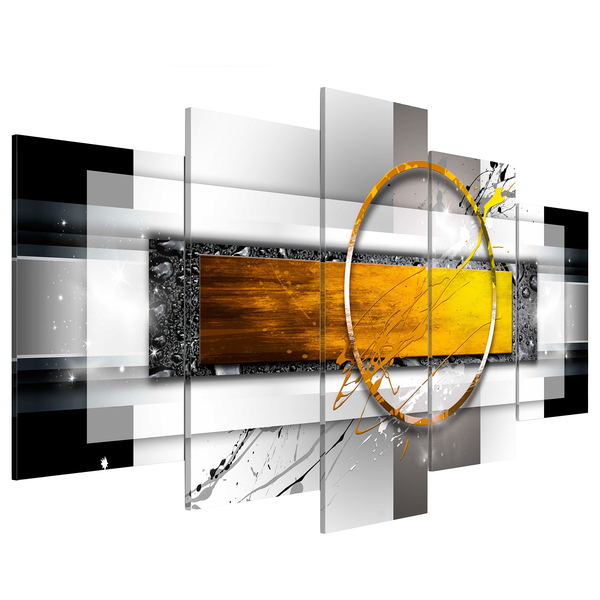 Acrylglasbild Golden Shot - Acrylglas - Schwarz / Gelb - 100 x 50 cm