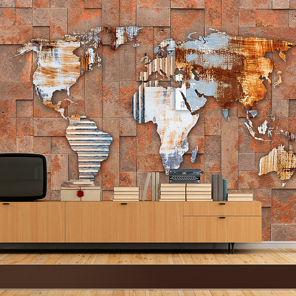 Vliestapete Arcana of Modernity - Premium Vlies - Rostbraun / Grau - 250 x 175 cm