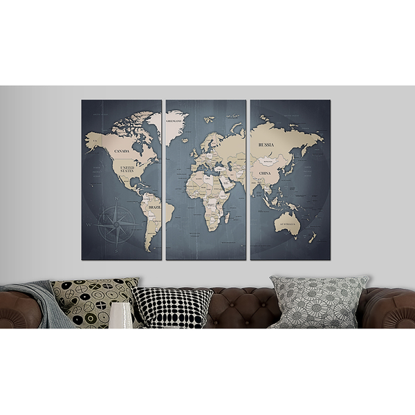 Korkbild Anthracitic World - Kork - Schwarz / Braun - 120 x 80 cm