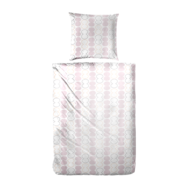 Perkal-Bettwäsche Patton - Baumwollstoff - Hellrosa - 155 x 220 cm + Kissen 80 x 80 cm