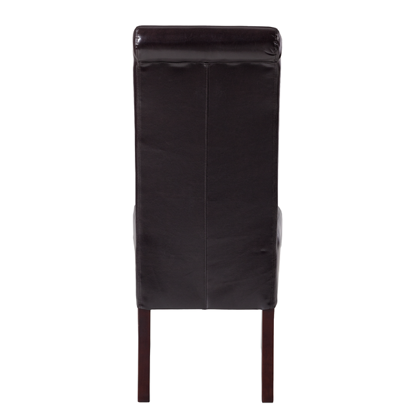 Polsterstuhl Nello - Kunstleder / Gummibaum massiv - Dunkelbraun - Dunkelbraun - 2er Set