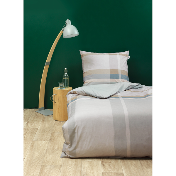 Renforce Bettwäsche Checks - Baumwollstoff - Polar - 135 x 200 cm + Kissen 80 x 80 cm