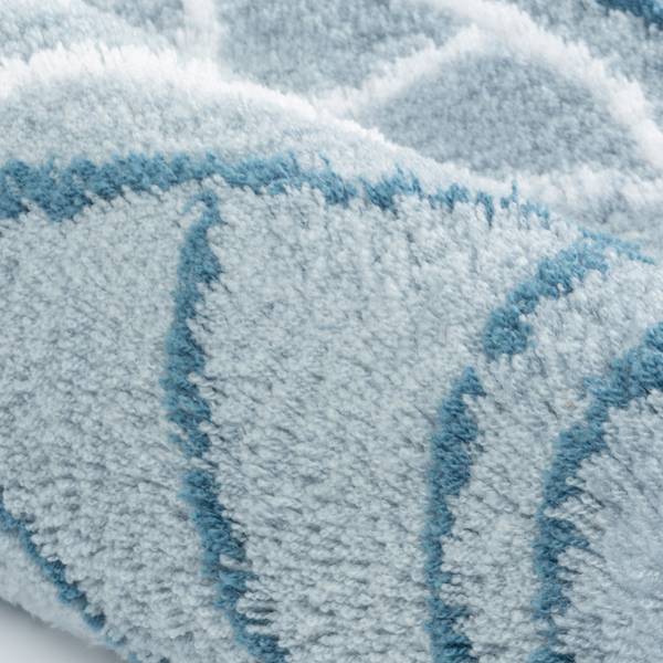 Badteppich Bloom - Polyacryl - Matt Hellblau - 120 x 70 cm