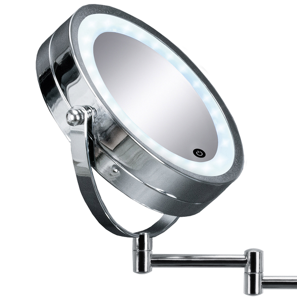 Kosmetikspiegel Lumi - Chrom / Spiegelglas - Silber