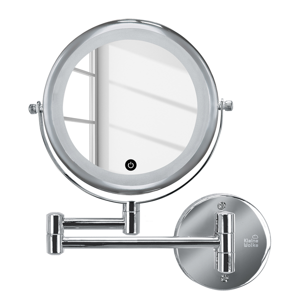 Kosmetikspiegel Lumi - Chrom / Spiegelglas - Silber