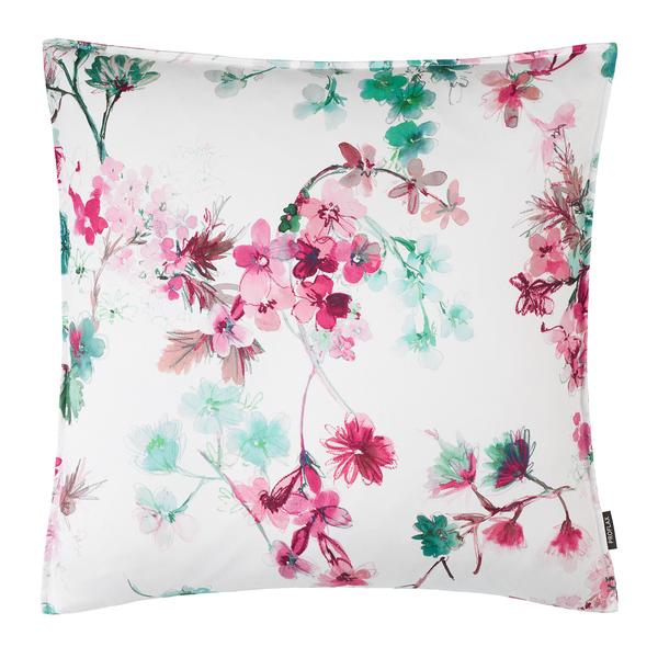 Kissenbezug Fabienne - Baumwollstoff - Weiß / Jade - 40 x 40 cm