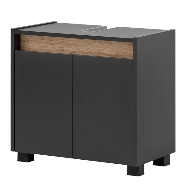 Waschbeckenunterschrank Cosmo - Anthrazit - Breite: 57 cm