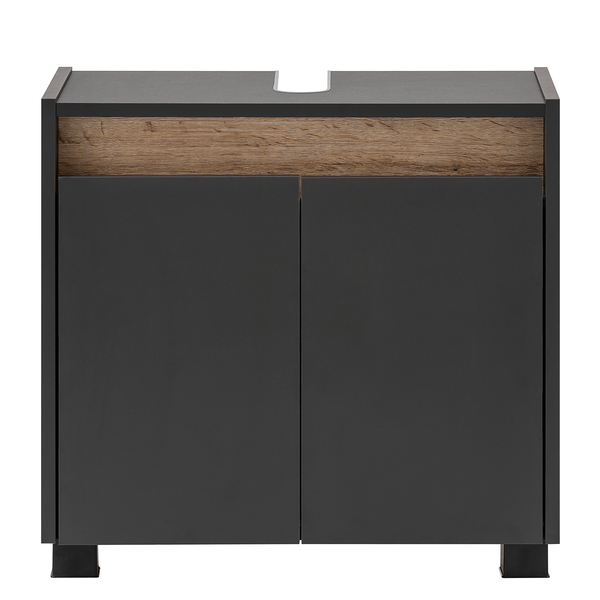 Waschbeckenunterschrank Cosmo - Anthrazit - Breite: 57 cm