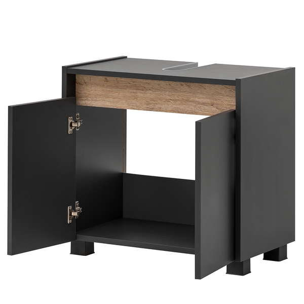 Waschbeckenunterschrank Cosmo - Anthrazit - Breite: 57 cm