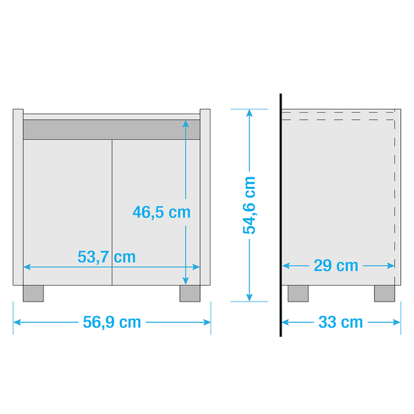Waschbeckenunterschrank Cosmo - Anthrazit - Breite: 57 cm