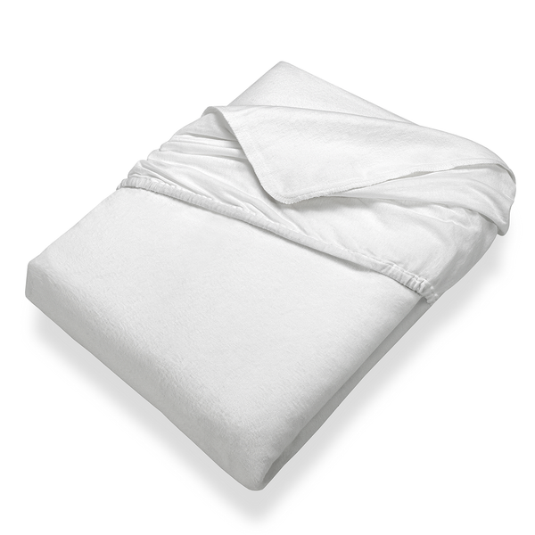 Spannbetttuch Kalmuck - Baumwollstoff - Weiß - 90 x 200 cm