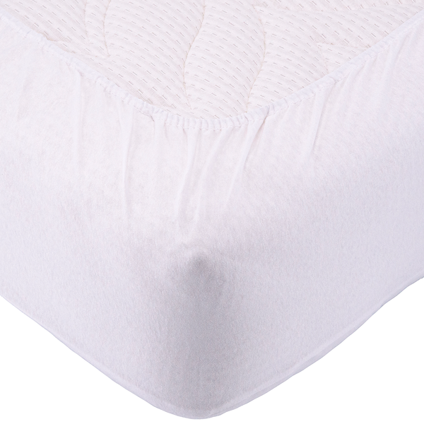 Spannbetttuch Kalmuck - Baumwollstoff - Weiß - 90 x 200 cm