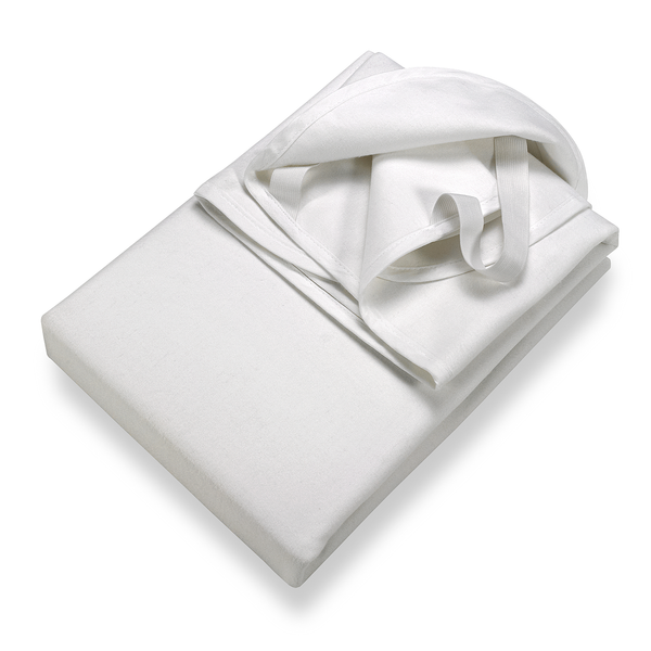 Matratzenquerauflage Molton (2er-Set) - Baumwollstoff - Weiß - 90 x 150 cm