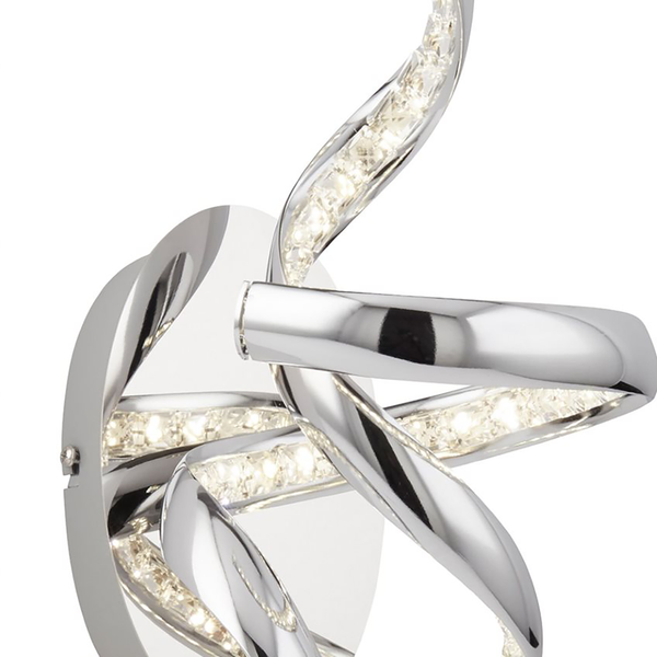 LED-Wandleuchte Twirls - Kristallglas / Stahl - 1-flammig