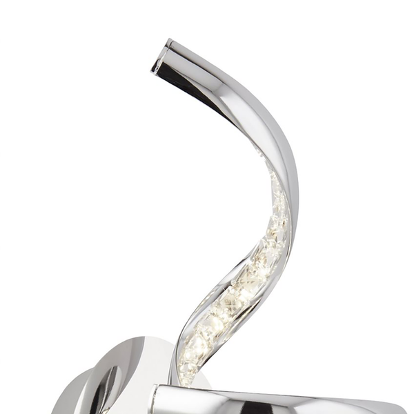 LED-Wandleuchte Twirls - Kristallglas / Stahl - 1-flammig