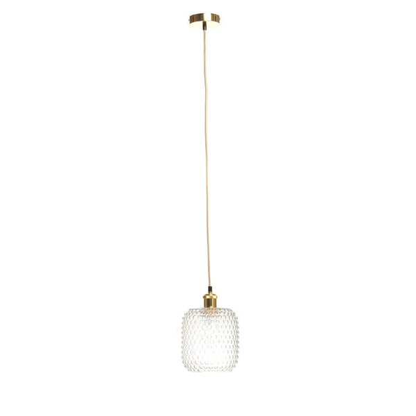 Pendelleuche Irene - Glas / Eisen - 1-flammig - Durchscheinend