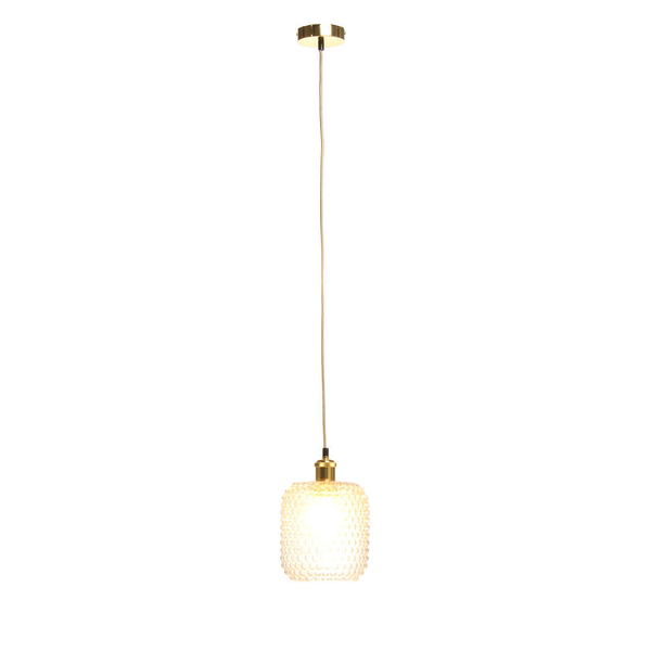 Pendelleuche Irene - Glas / Eisen - 1-flammig - Durchscheinend