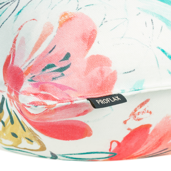 Kissenbezug Palmas - Baumwollstoff - Weiß / Lagune / Rot - 50 x 50 cm