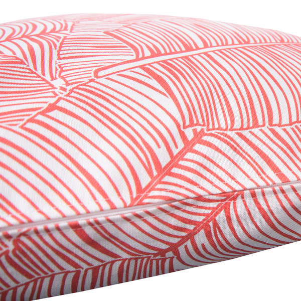 Kissenbezug Covered by Leaves - Mischgewebe - Weiß / Koralle